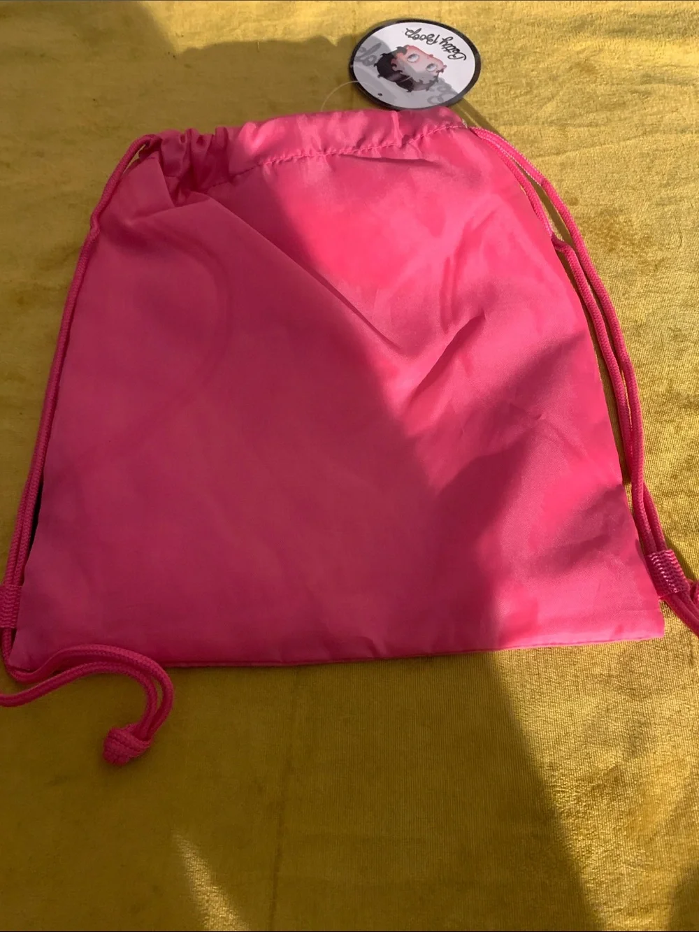 Betty Boop Hot Pink Polka Dot Drawstring Backpack